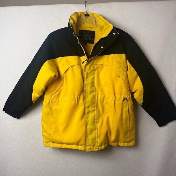 Maxam Mountain jacket Boys Youth 14 16 black yellow down duck feather lining ski - Picture 1 of 6
